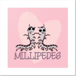 I LOVE MILLIPEDES PINK HEART Posters and Art